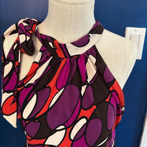 Women’s NY Collection Geometric Print Polyester & Spandex Sleeveless Top Size M - Picture 2 of 8